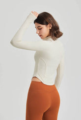 Full Zip-up Yoga Jacket with Thumb Holes