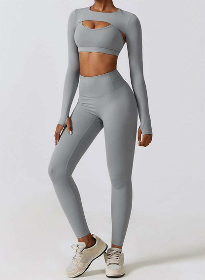 Gym Wear Set with Crop Top and Leggings | Trendy &amp; Functional Outfit