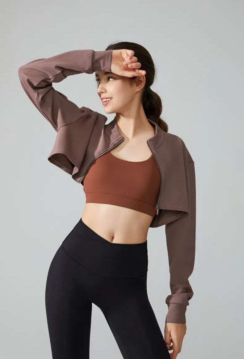 Short Loose Yoga Jacket | Comfortable &amp; Stylish for Your Practice