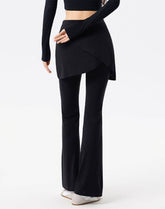 High Waist Fake Two Pieces Trouser Skirt Yoga Flared Pant