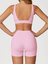 Activewear Set with Deep V-Neck Sports Bra and Short