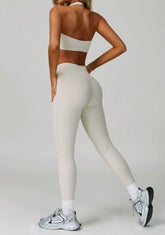 Activewear Set with Halter Sports Bra and Legging