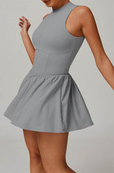 Zipper Tennis Dress with Short and Pocket