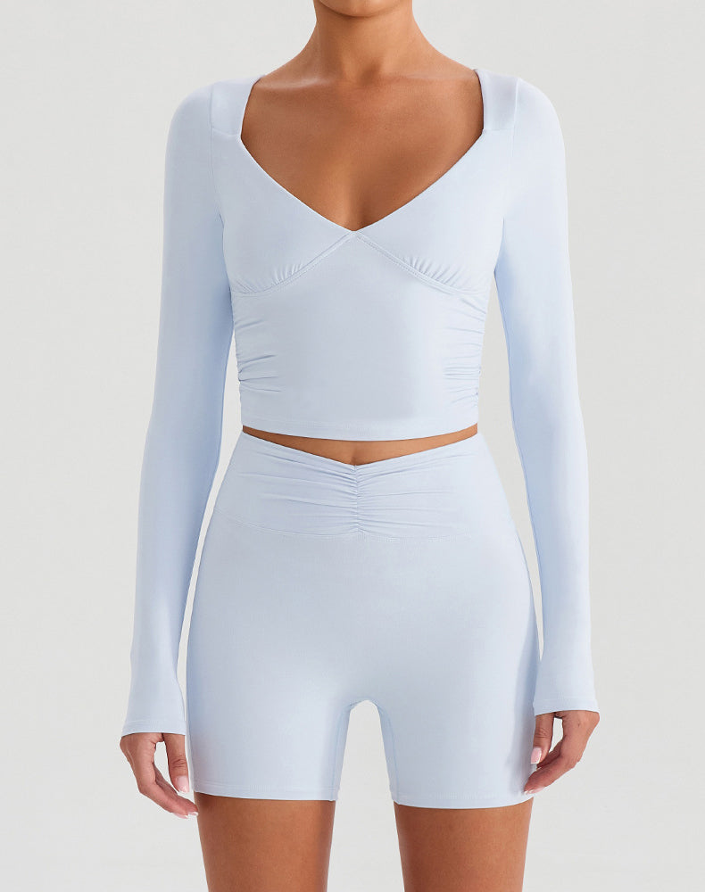 Long Sleeve Slim Fit Tops Fall T-Shirt with Thumb Holes