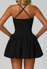 Cross Back Tennis Dresses with Short and Pocket