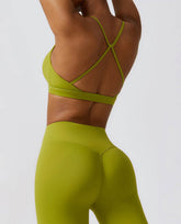 Strappy Criss-Cross Back Sports Bra with Removable Pads