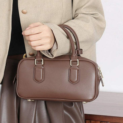 Retro Leather Handle Shoulder Bag | Classic Style with Modern Flair