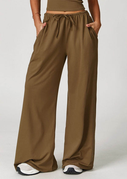 Athletic Wide Leg Lounge Pants with Drawstring and Pockets