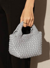 Pu Leather Weave Small Tote Bag