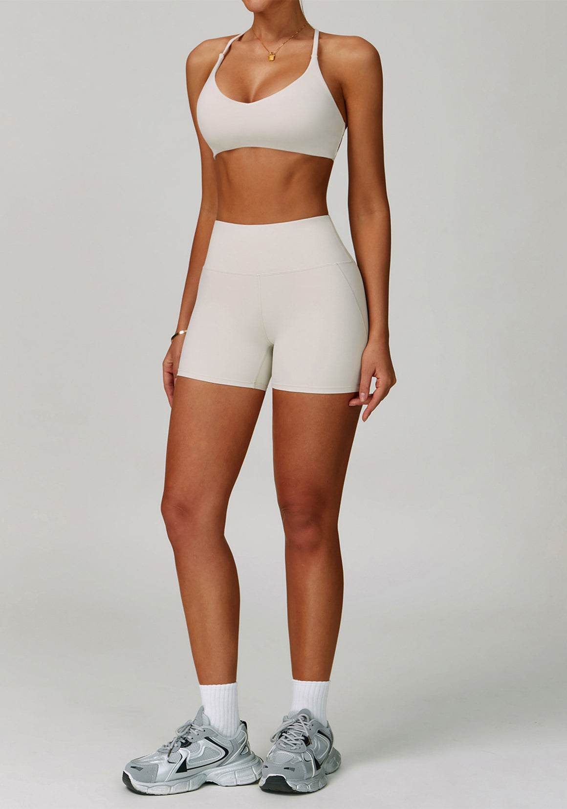 Activewear Set with Cross Back Sports Bra and Short
