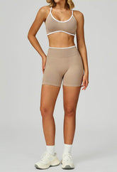 Sport Set with Color Block Sports Bras and Short