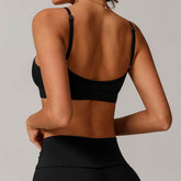V Neck Sports Bra with Adjustable Spaghetti Straps
