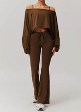 Sports Sets with Long Sleeve T-Shirts and Flare Pants