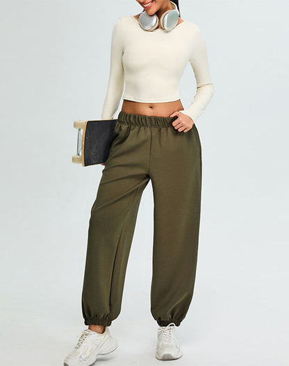 Activewear Set with U-Shaped Back Top and Sweatpant