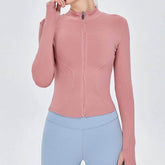 Full Zip Up Yoga Jacket with Thumb Hole