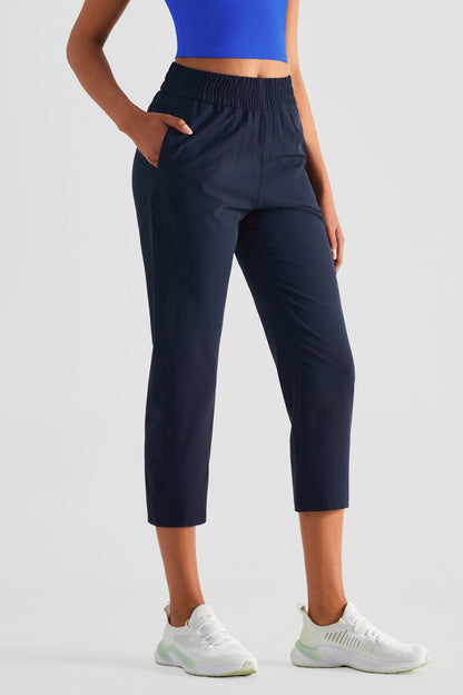 Tapered Crop Pants with Pockets