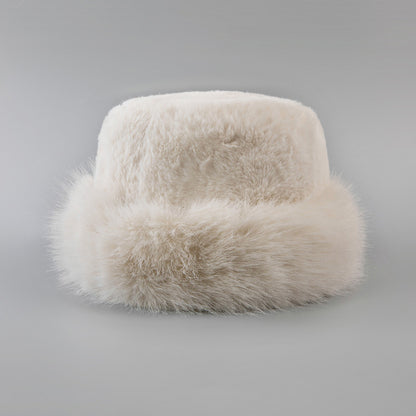 Winter Faux Rabbit Fur Beanie Bucket Hat Furry Warm Cap