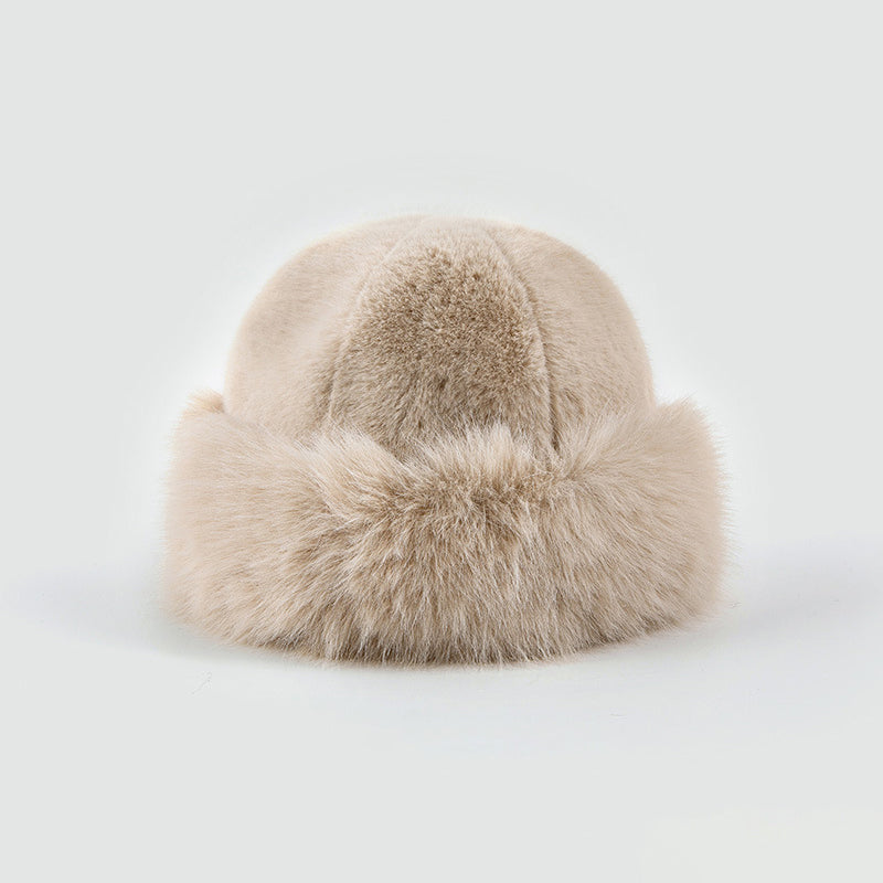 Faux Fur Winter Bucket Hat Fuzzy Fluffy Warm Hat