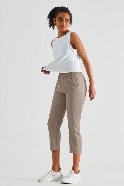 Tapered Crop Pants with Pockets