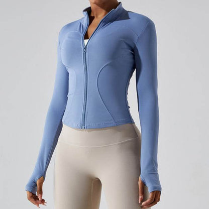 Full Zip-Up Yoga Jacket with Thumb Holes | Functional &amp; Stylish