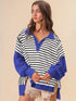 Stripe Color Block Loose Fit Sweatshirt | Trendy & Comfortable Style