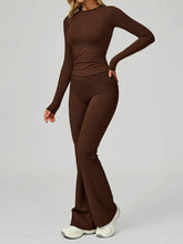 Sport Set with Long Sleeve Crew Neck T-Shirt and Flared Pant