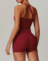 Athletic Wear with Criss Cross Back Tank Top and Short