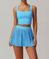 Activewear Set With Tank and Accordion Pleated Skirt