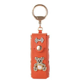 Mini PU Leather Lipstick Bag Keychain Lipstick Case Bag