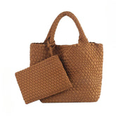 Woven Tote Bag and Purse Neoprene Handbag