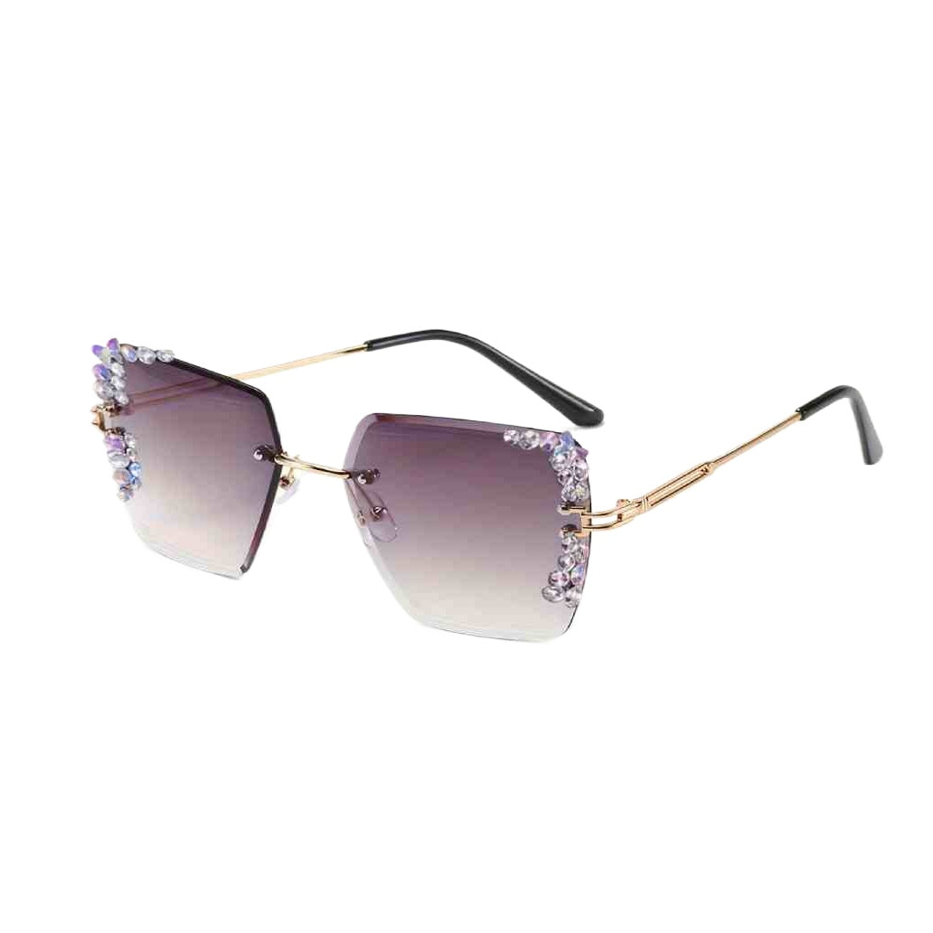 Rhinestone Inlaid Frame Glasses