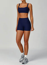 Ribbed Activewear Set with Sports Bra and Short
