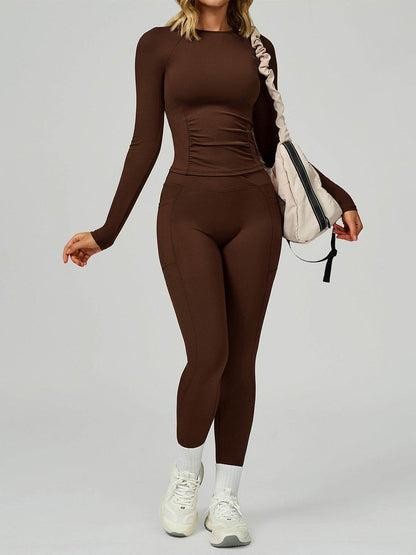 Sport Set with Long Sleeve Crew Neck T-Shirt and Legging