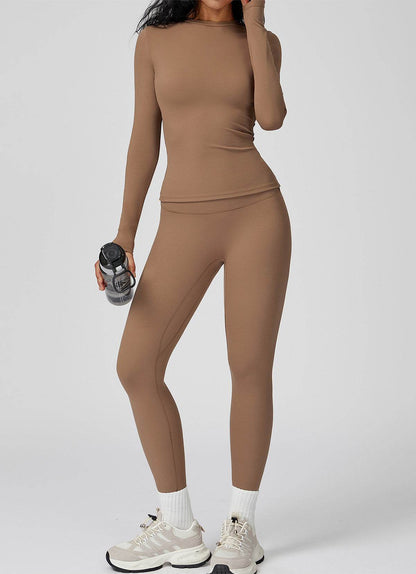 Sports Wear with Long Sleeve T-Shirt and Leggings