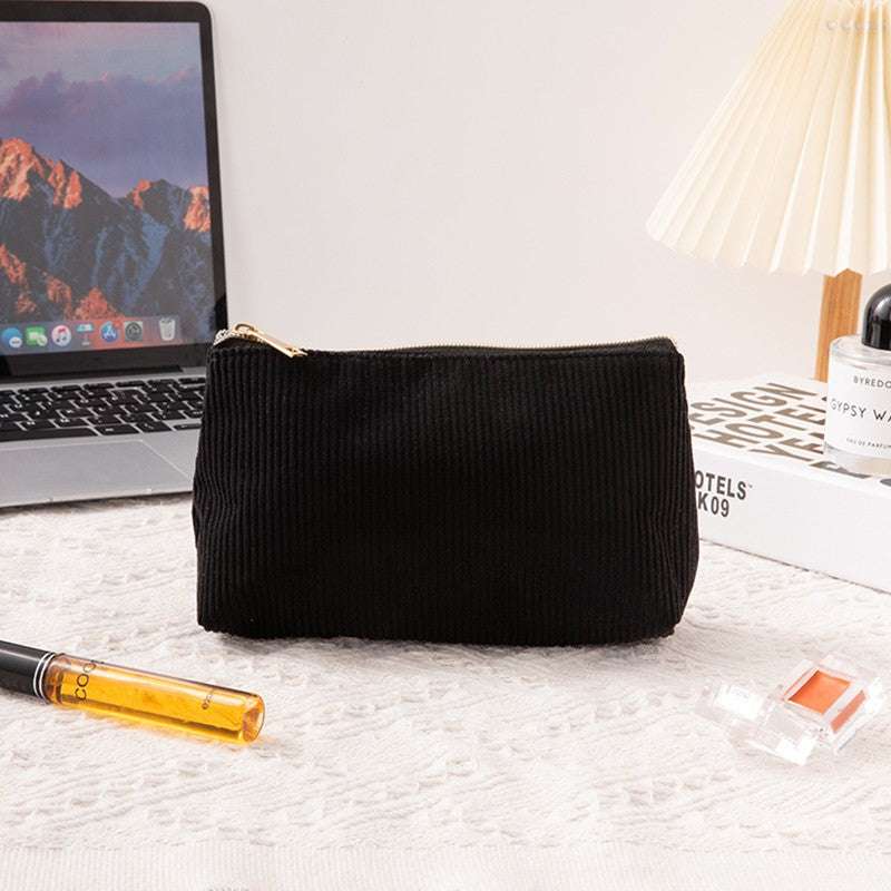 Large Capacity Corduroy Makeup Bag | Stylish Storage for Essentials