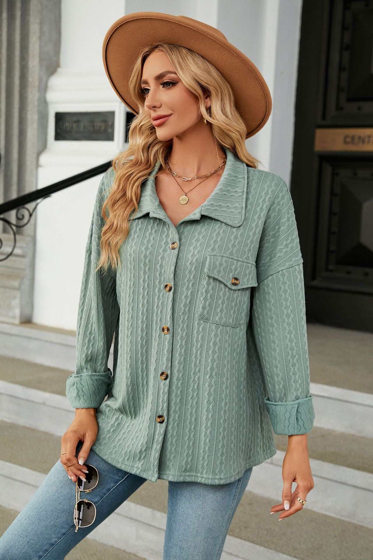 Casual Long Sleeve Button Down Shirt Coat | Versatile Casual Wear