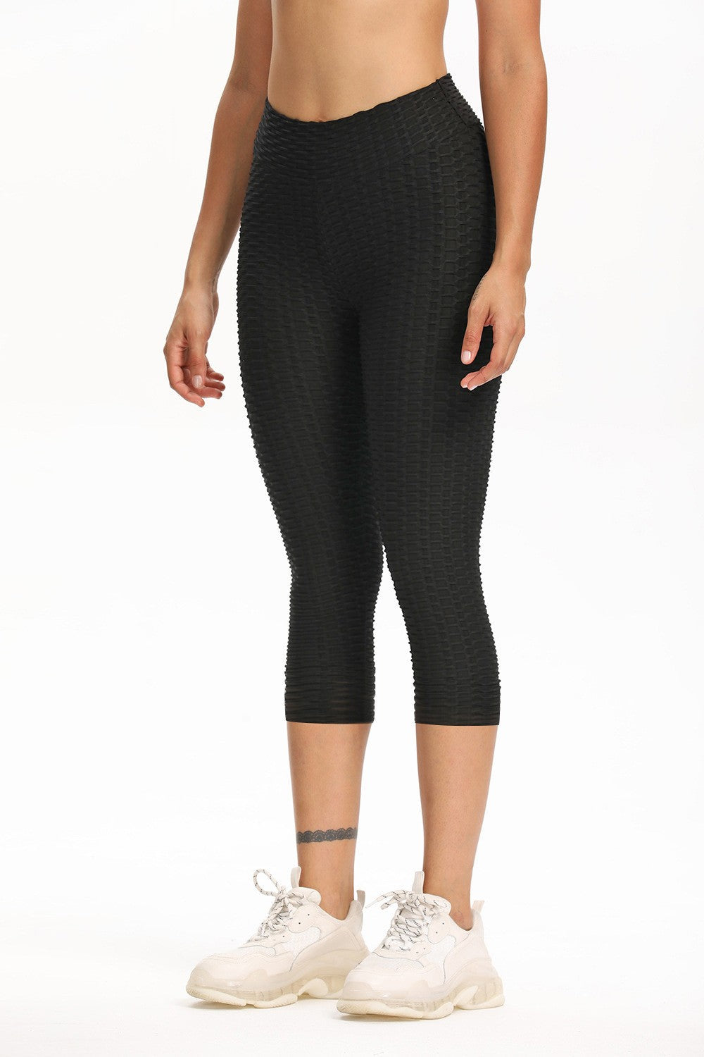 High Waisted Cropped Butt Lifting Leggings for All Day Comfort