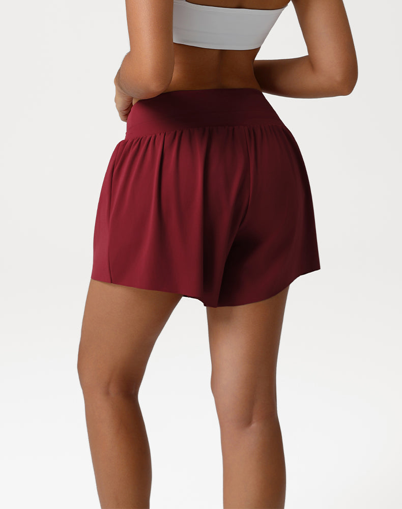 High Waisted Running Short Drawstring Waist Athletic Shorts