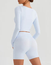 Long Sleeve Slim Fit Tops Fall T-Shirt with Thumb Holes