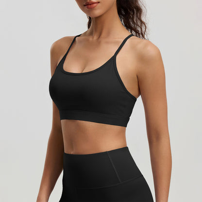 Mesh Halter Neck Sports Bras Spaghetti Straps Yoga Tank Tops