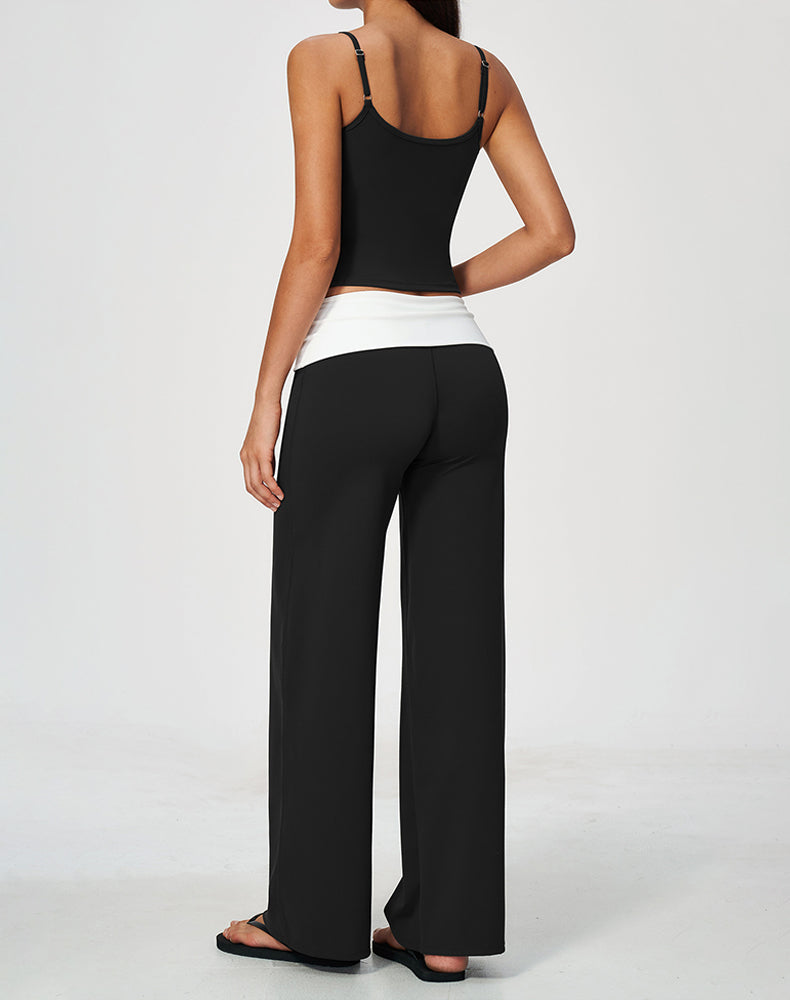2 Piece Tank Top and Flare Pant Pilates Outfit Sets