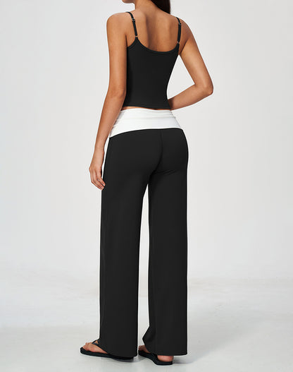 2 Piece Tank Top and Flare Pant Pilates Outfit Sets