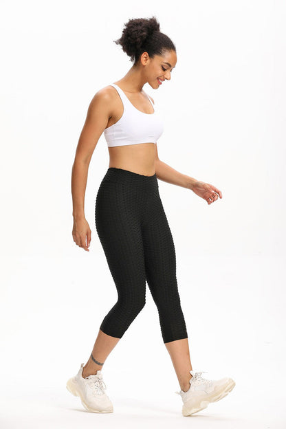 High Waisted Cropped Butt Lifting Leggings for All Day Comfort