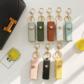 PU Leather Lipstick Holder Keychain