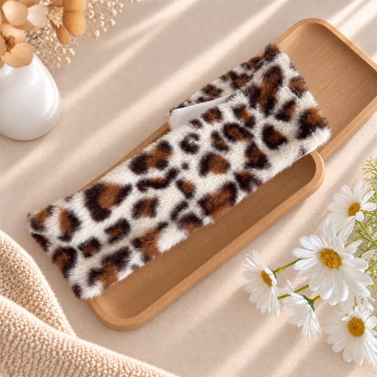 Leopards Print Faux Fur Elastic Warm Sports Headband