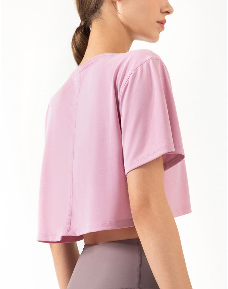 Drop Shoulders Crop Top Oversized Short Sleeve T-Shirts
