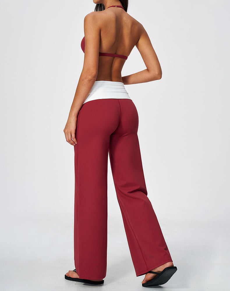 2 Piece Sports Bra and Flare Pant Pilates Outfit Sets
