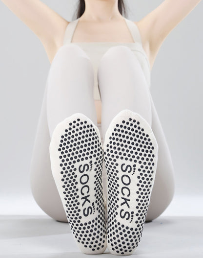 Pilates Yoga Crew Socks with Non Slip Grippers
