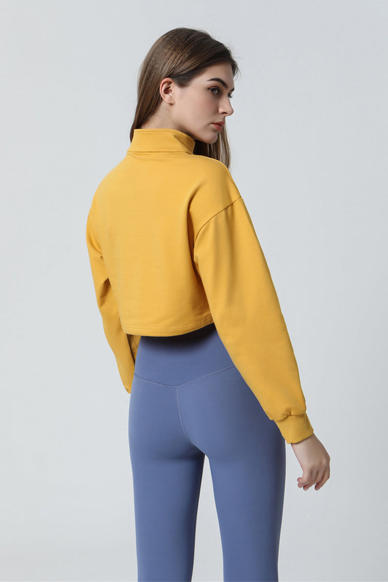 Half-Zip Stand-up Collar Sweatshirt - Stylish and Comfortable 