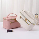 Large Portable Makeup Bag Leather Cosmetic Bag